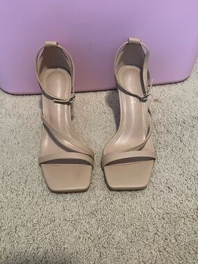 Nude Strappy Ankle‑Strap Heels